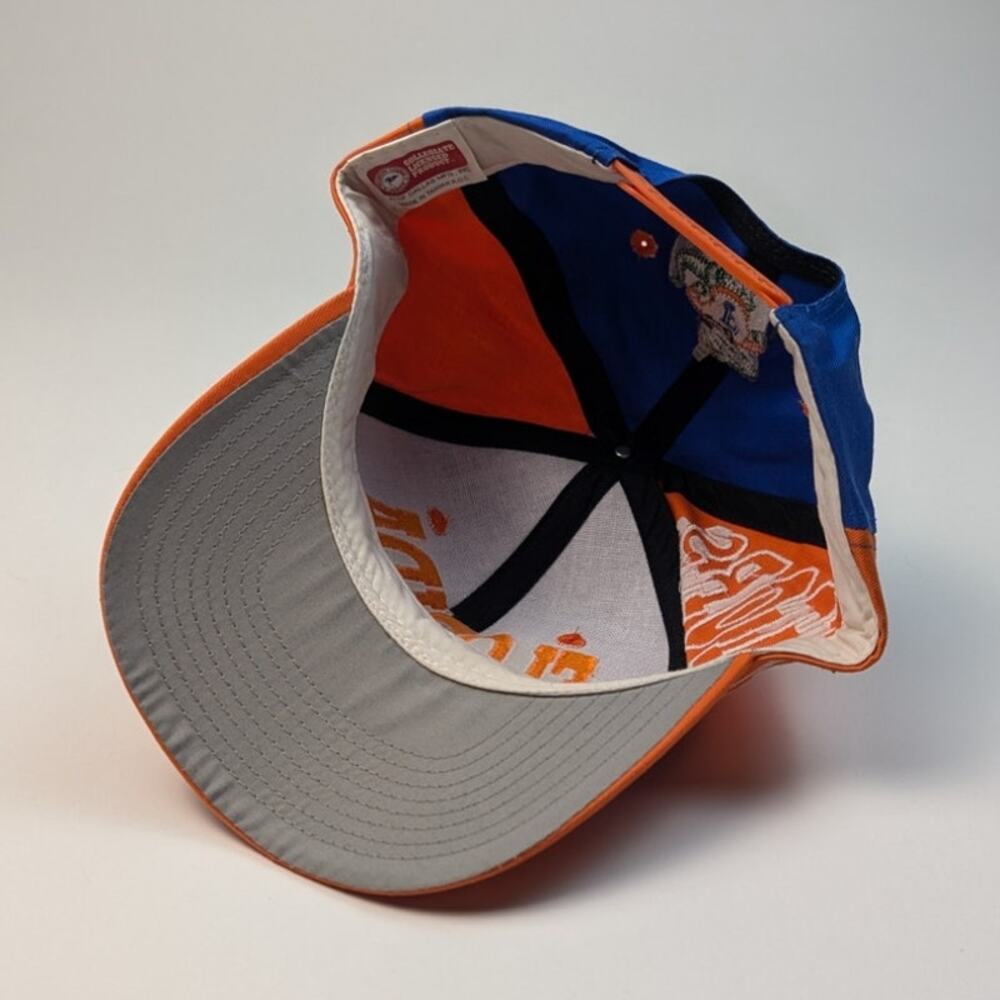 Vintage Flordia Gators Football Colorblock Blue & Orange Big Text Snapback Hat - Picture 5 of 6